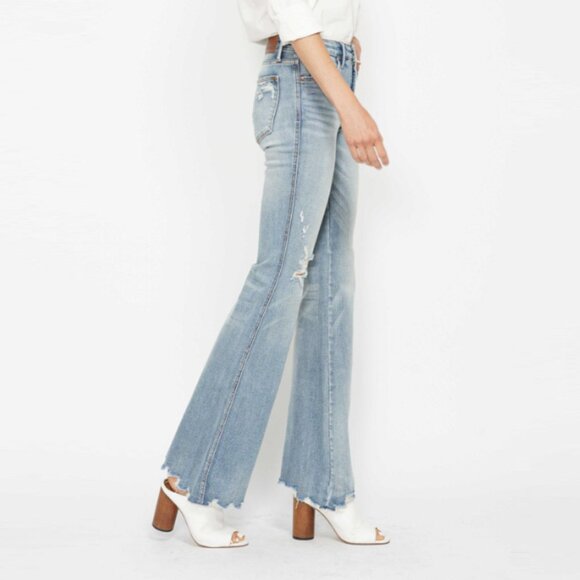 Judy Blue Tummy Control Distressed Flare Jeans - Picture 2 of 4